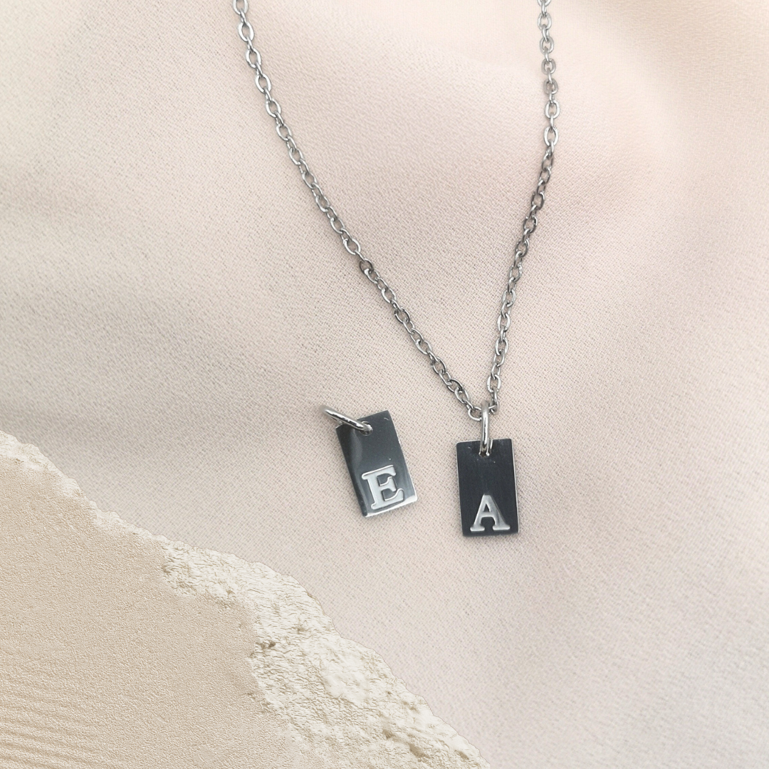 Personalised Initial Necklace – Stainless Steel Silver