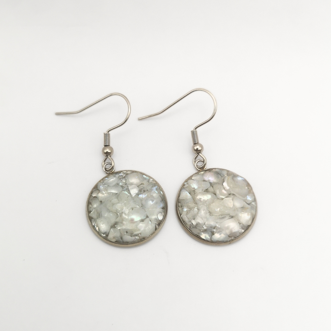 Luna Glow – Drop Earrings with Crushed Freshwater Pearls