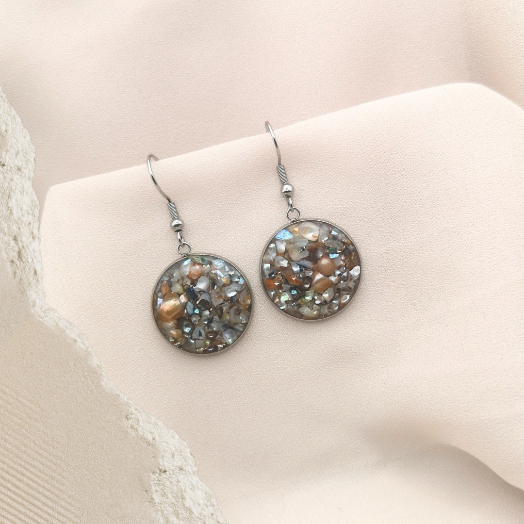 Golden Glow - Crushed Freshwater Pearl Drop Earrings