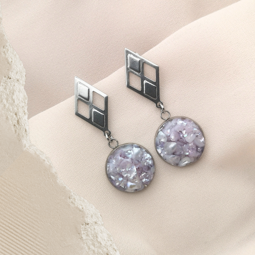 Lavender Skies - Crushed Freshwater Pearl Earrings