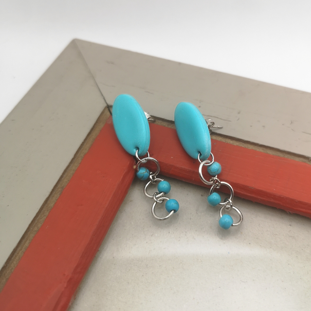 Turquoise Polymer Clay Earrings
