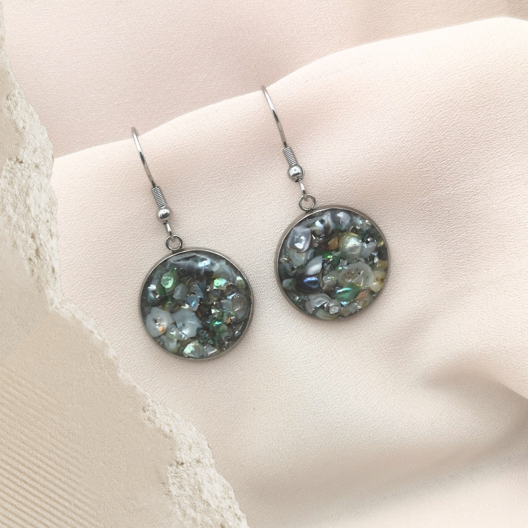 Ocean Echo - Crushed Freshwater Pearl Earrings