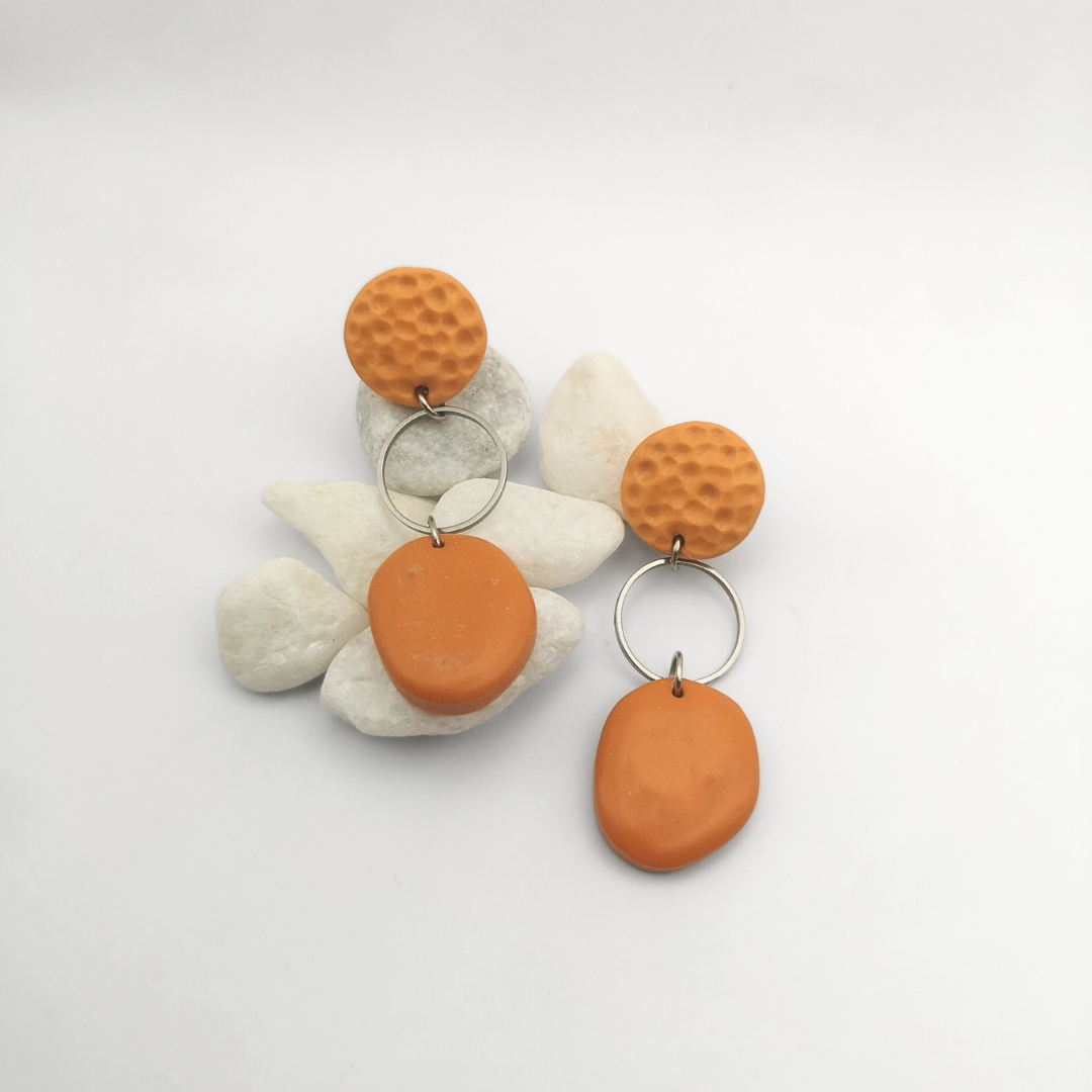 Terra Glow - Polymer Clay Stainless Steel Dangle Earrings