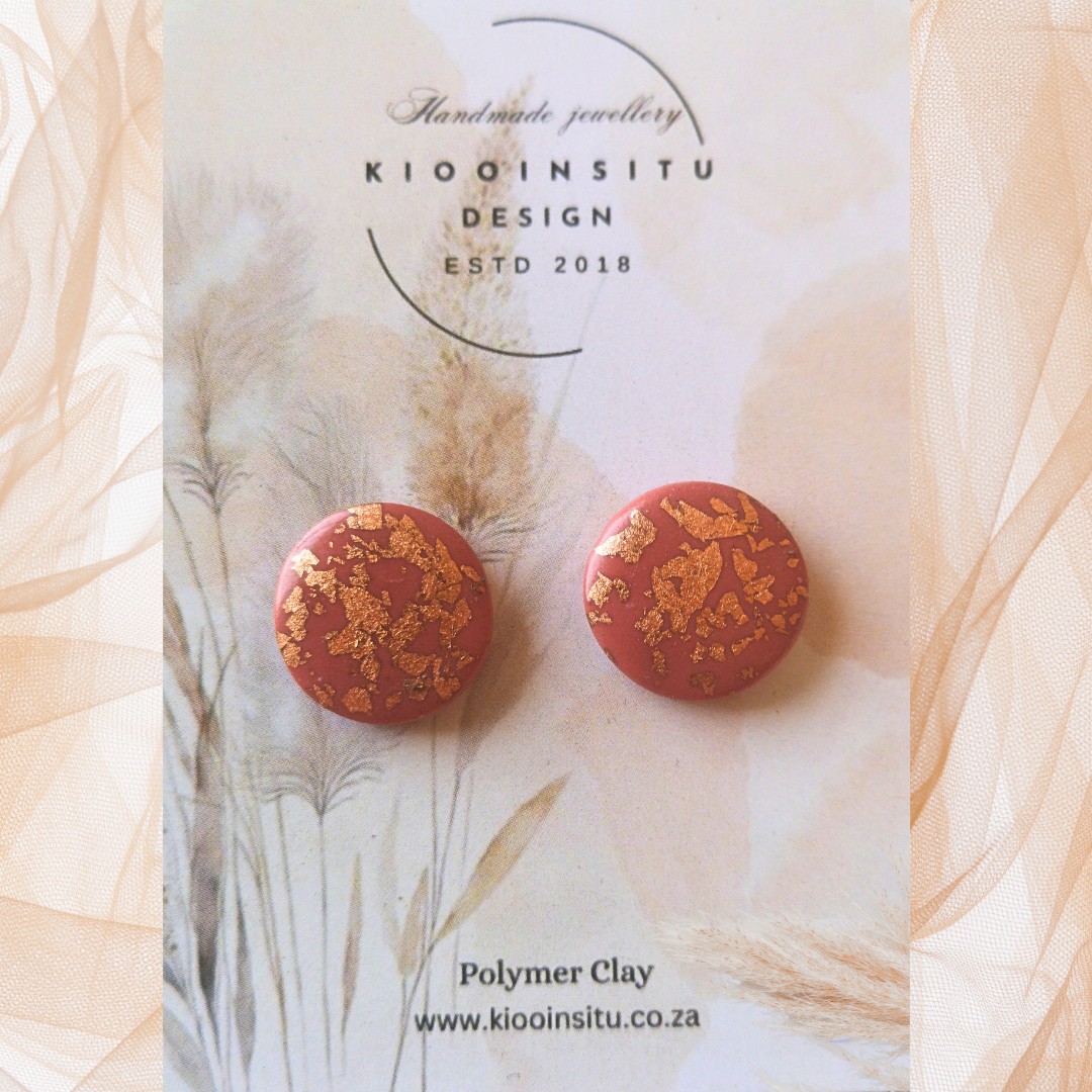 Terracotta Polymer Clay Ear Studs