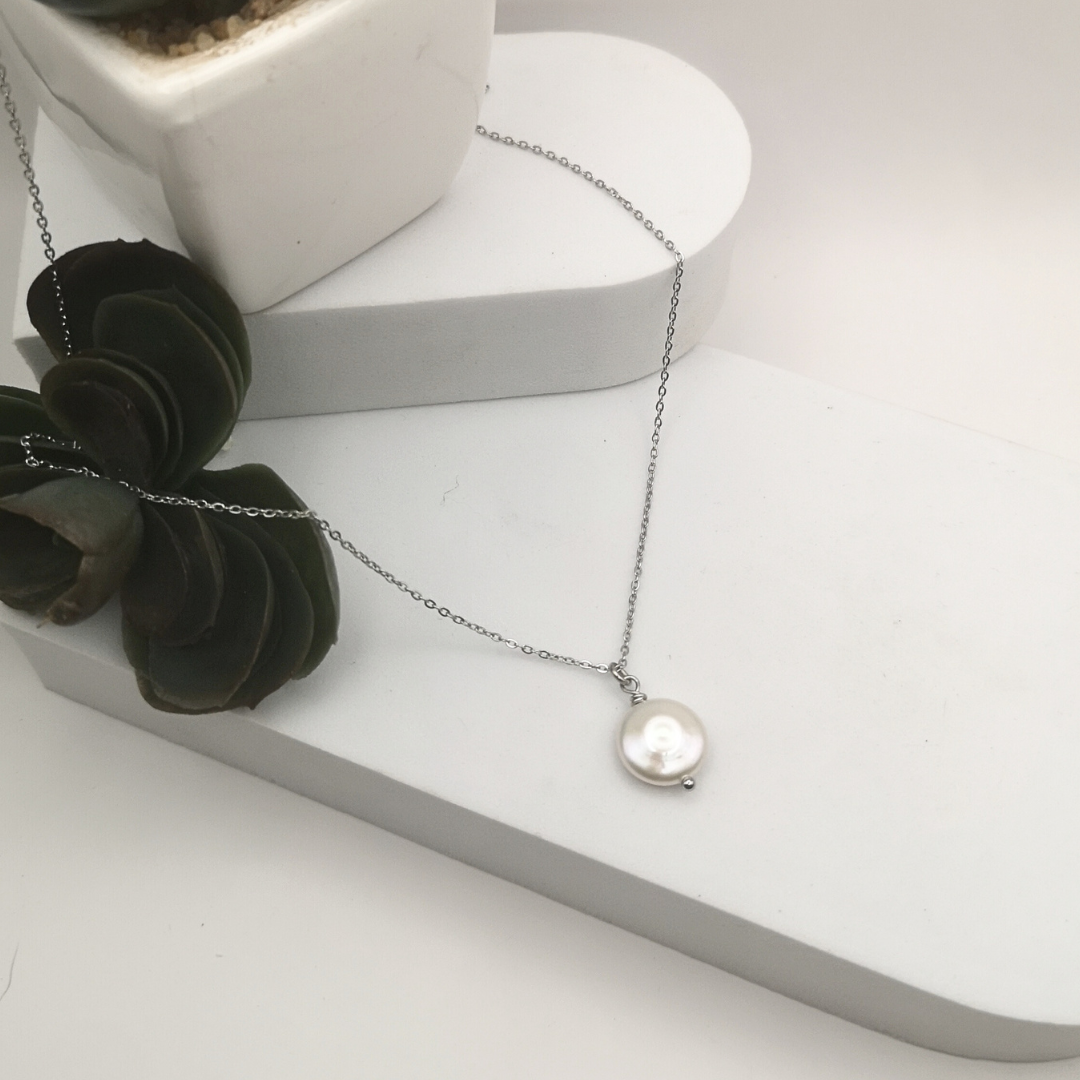 Timeless Elegance: Freshwater Coin Pearl Necklace