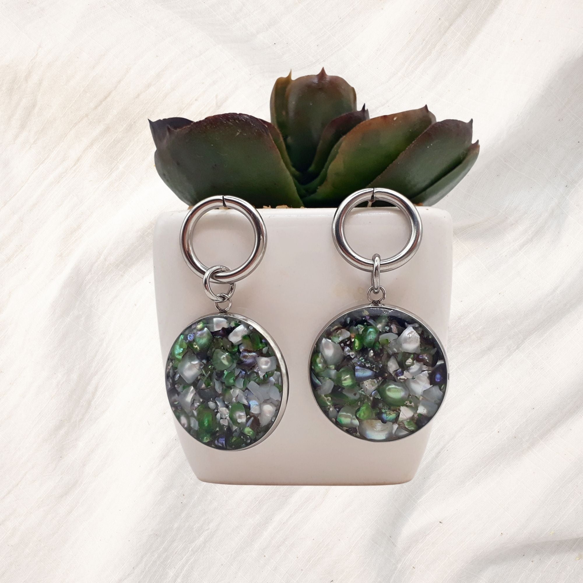 Crushed freshwater pearl jewelry collection including earrings, necklaces, and bracelets for everyday wear.