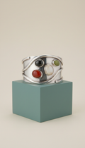 Sterling silver sculptural cuff bracelet