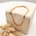3 mm gold plated 304 stainless steel herringbone bracelet