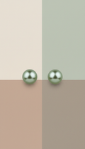 Sage Green Pearl Stud Earrings