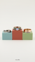 Mixed-metal delicate stacking rings set