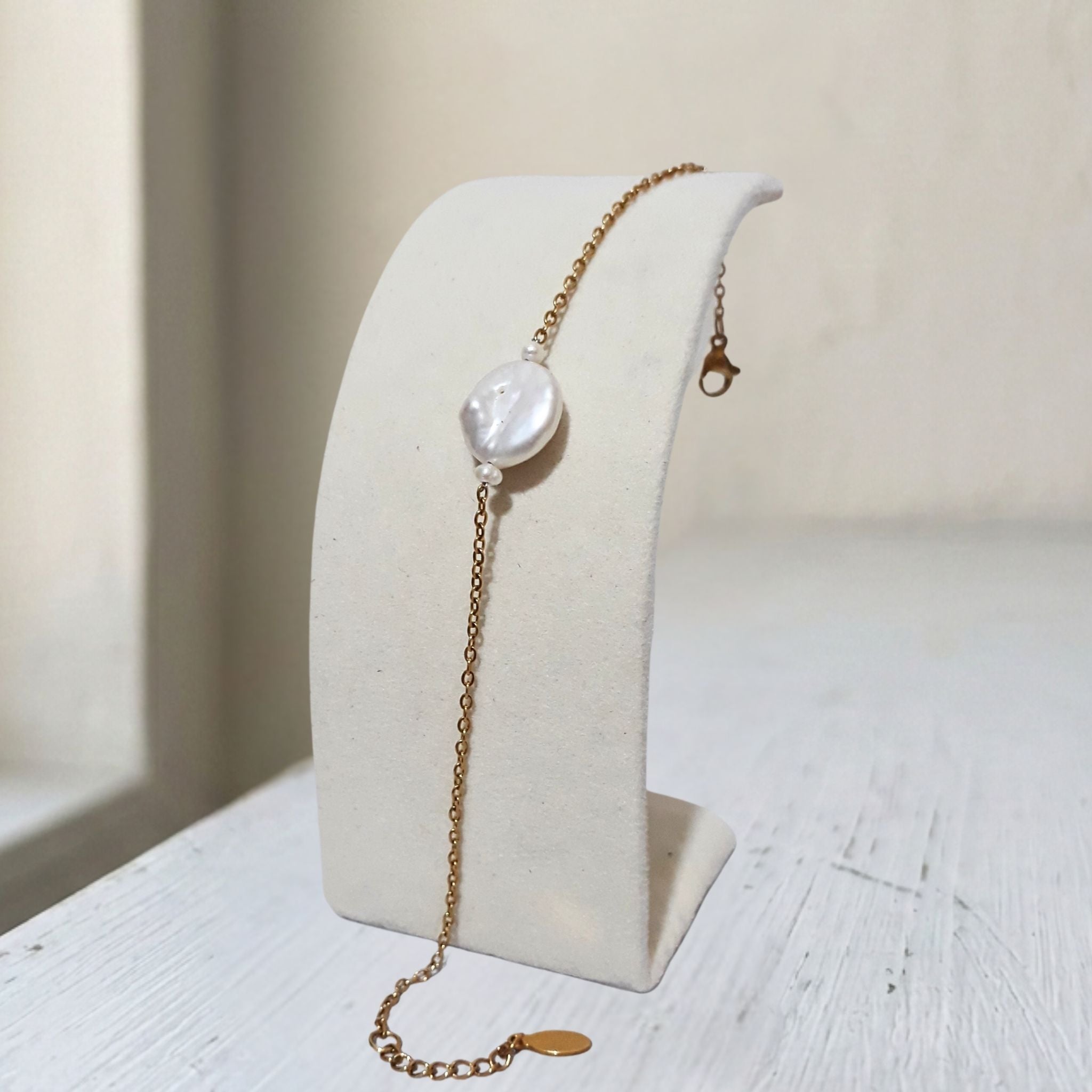 Coin Pearl Gold Stainless Steel Bracelet - Kiooinsitu