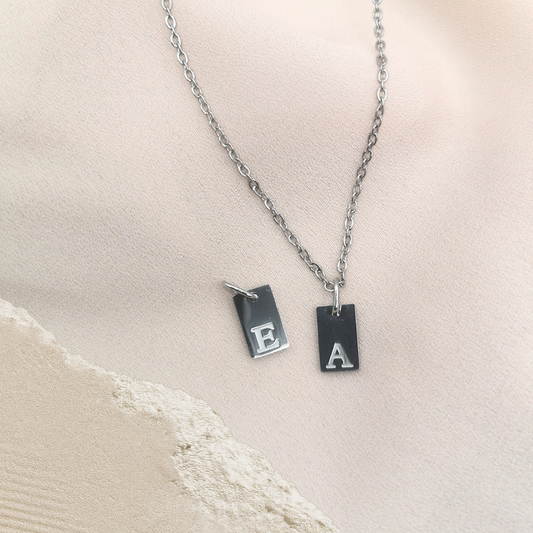 Personalised Initial Necklace – Stainless Steel Silver