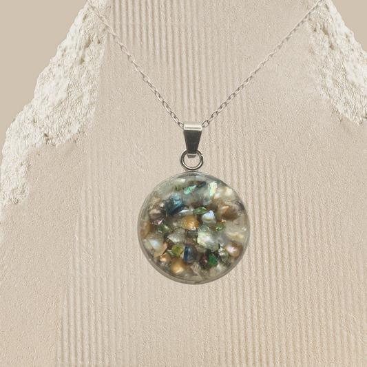 Aurora Stone - Crushed Freshwater Pearl Necklace