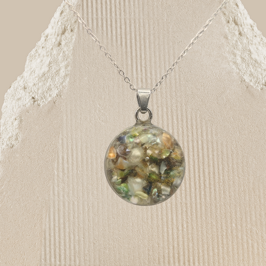 Golden Moss - Crushed Freshwater Pearl Necklace