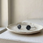 Crushed Snowflake Obsidian Stainless Steel Cuff Bangle - Kiooinsitu