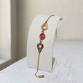 Crushed Pink Agate Chain Bracelet - Kiooinsitu