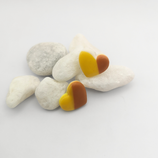 Sunset Sweets – Handmade Polymer Clay Heart Ear Studs With Stainless Steel Pins