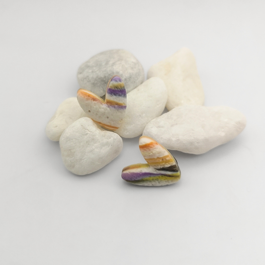 Little Heart Polymer Clay Earrings with Stainless Steel Pins