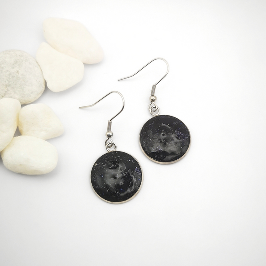 Crushed Starstone Stainless Steel Drop Earrings