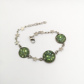Stainless Steel Bracelet with Crushed Green Pearls - Kiooinsitu