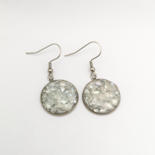 Luna Glow – Drop Earrings with Crushed Freshwater Pearls