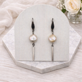 Freshwater coin pearl drop earrings