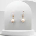 Freshwater pearl 8mm gold plated drop earrings