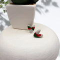 Colour Block Heart Stud Earrings - Kiooinsitu