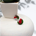 Colour Block Polymer Clay Stud Earrings - Kiooinsitu
