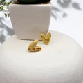 Speckled Gold Heart Polymer Clay Studs - Kiooinsitu