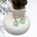 Turquoise Polka Dot Hoop Earrings - Kiooinsitu