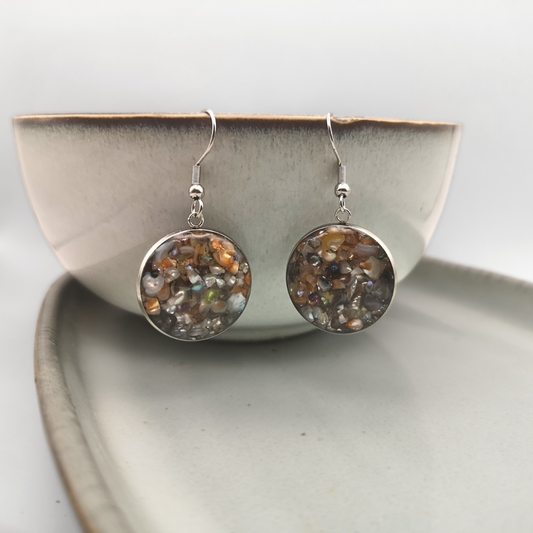 Drop Earrings with Crushed Freshwater Pearls