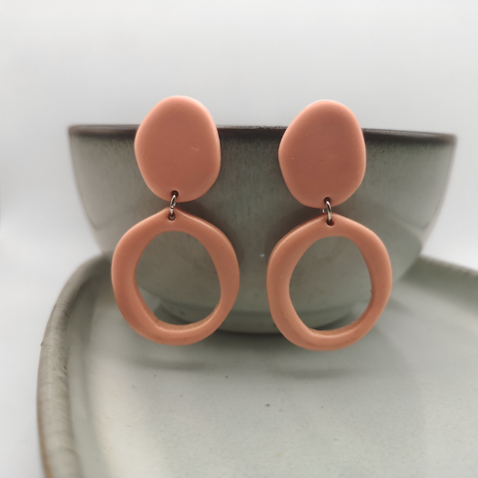 Stainless Steel Polymer Clay Hoop Earrings