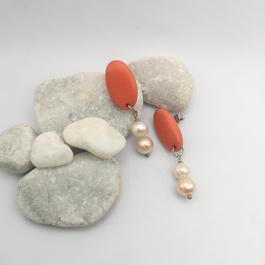 Clay & Freshwater-Inspired Earrings