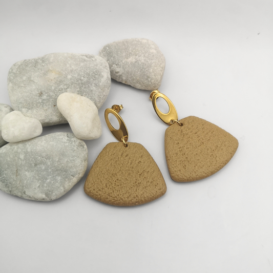 Textured Polymer Clay Drop Earrings