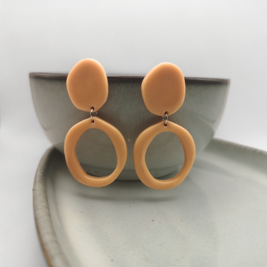 Stainless Steel Polymer Clay Hoop Earrings