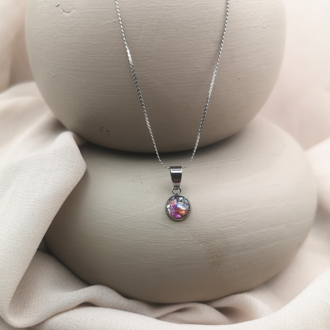 Embers of Hope - Crushed Freshwater Pearls Stainless Steel Necklace - Kiooinsitu