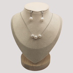 White Floating Freshwater Pearl Jewellery Set - Kiooinsitu