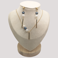 White & Blue Freshwater Pearl Jewellery Set - Kiooinsitu