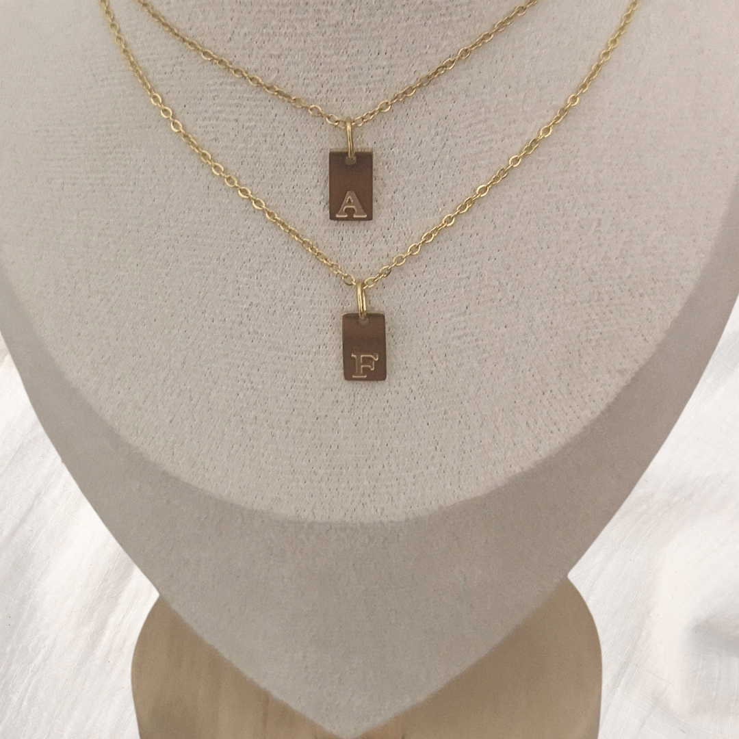 Personalised Initial Necklace – Stainless Steel Gold Plated - Kiooinsitu