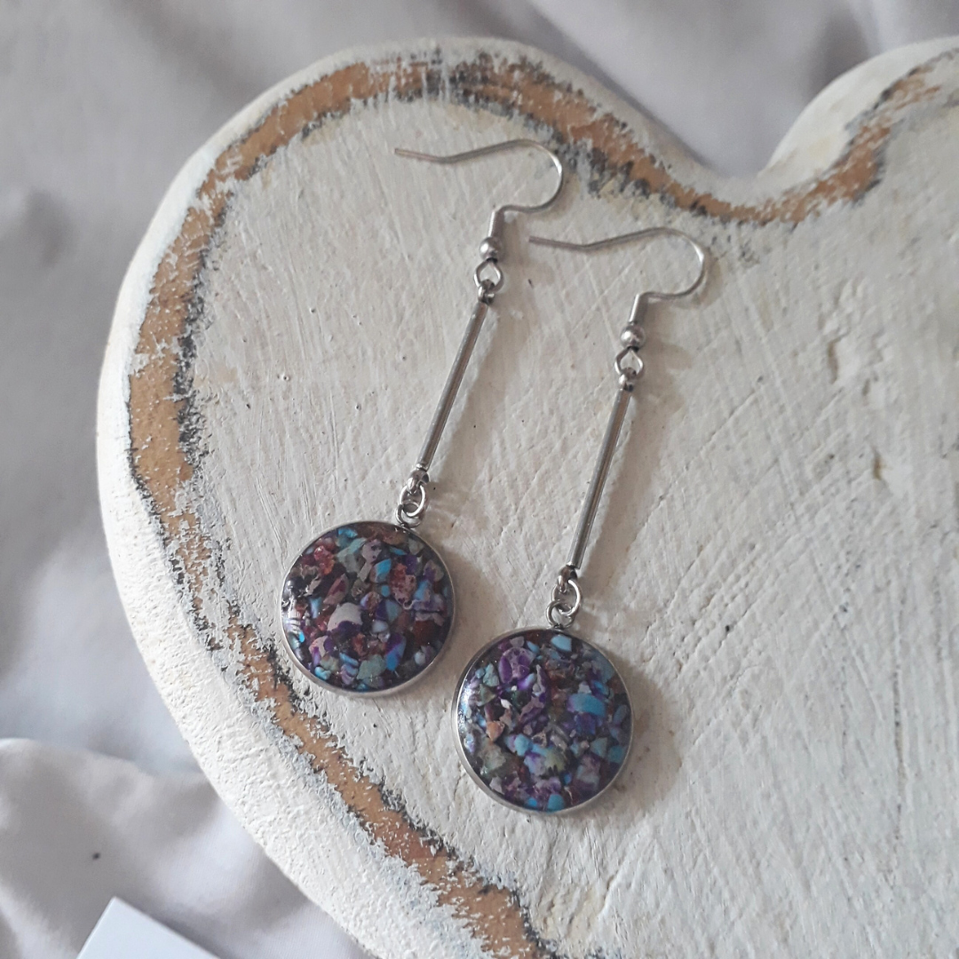 Crushed Imperial Jasper Dangle Earrings - Kiooinsitu