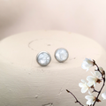 Silent Strength - Stainless Steel Ear Studs 6mm with Crushed White Freshwater Pearls - Kiooinsitu