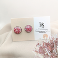 Rose Grace - Crushed Freshwater Pearl Stud Earrings 12 mm - Kiooinsitu
