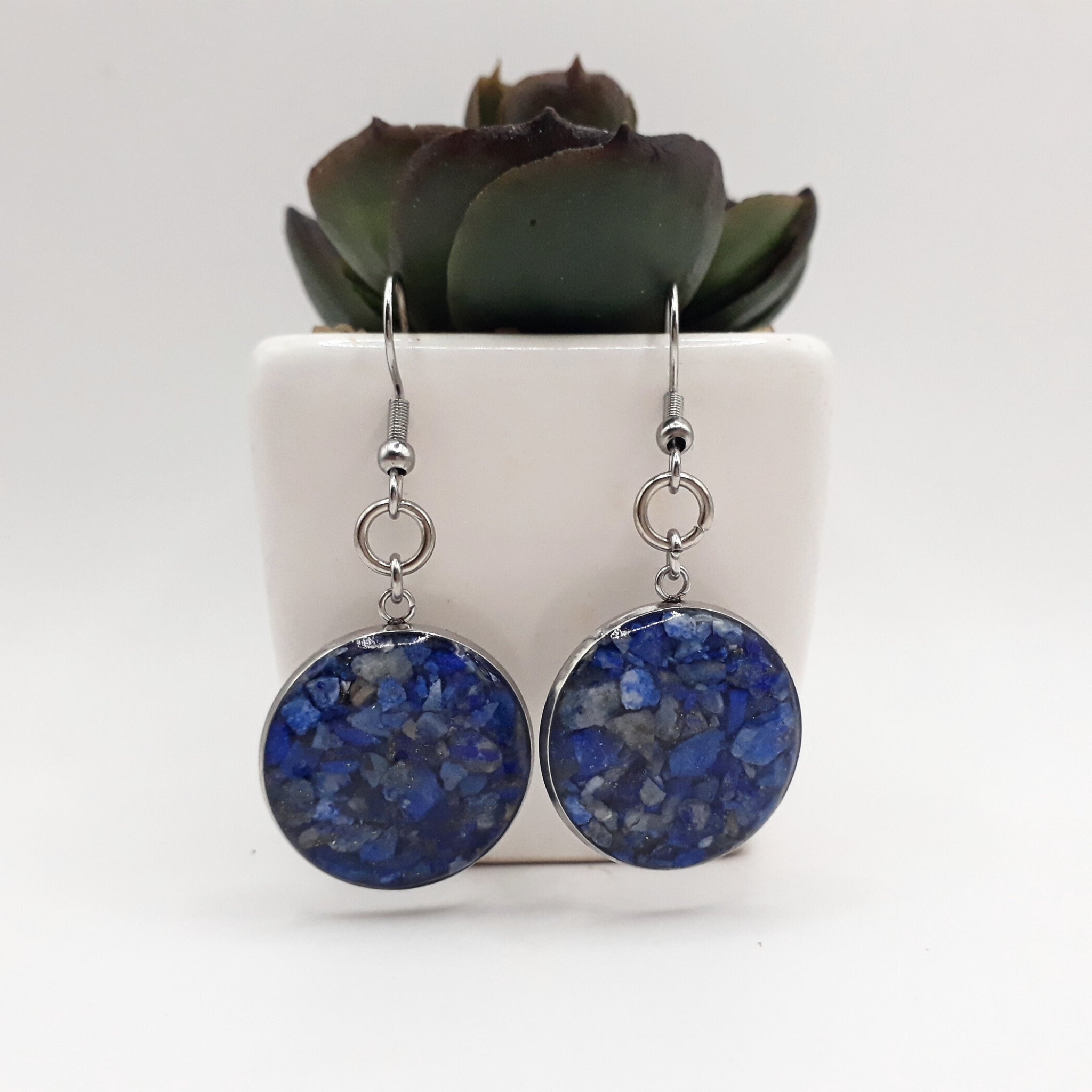 Crushed Lapis Lazuli Earrings