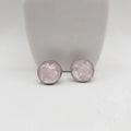 Crushed Rose Quartz Ear Studs 12mm - Kiooinsitu