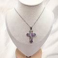 Crushed Freshwater Pearl Cross Necklace - Kiooinsitu