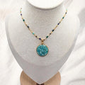Crushed Turquoise Gold Plated Necklace - Kiooinsitu