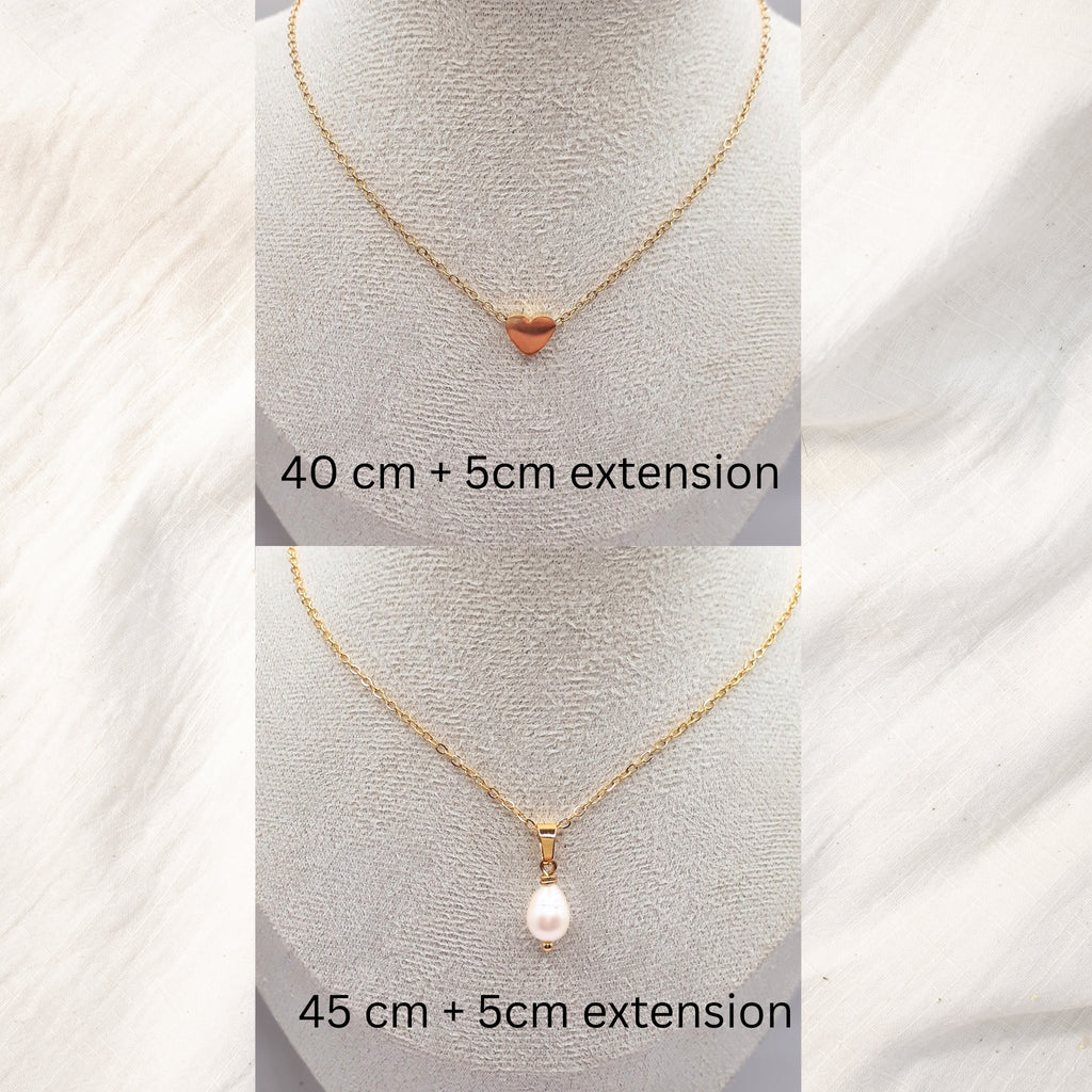 Elegant Gold Heart and Pearl Necklace Duo - Kiooinsitu