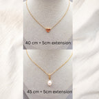 Elegant Gold Heart and Pearl Necklace Duo - Kiooinsitu