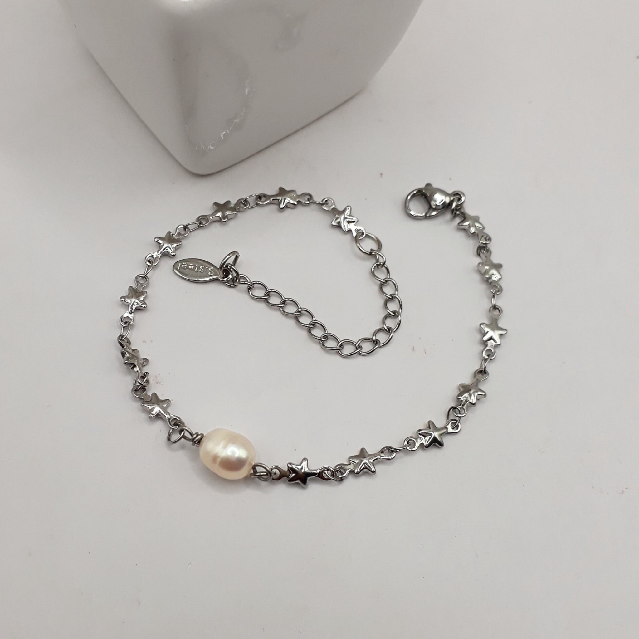 Silver Star Freshwater Pearl Bracelet - Kiooinsitu